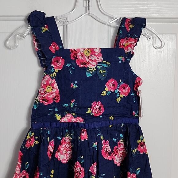 Zunie Blue Floral Button Back Dress, NWOT, Girls 7/8 - Picture 2 of 5